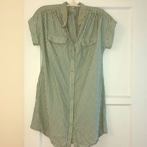 Steven Alan Striped Green Silk Dress